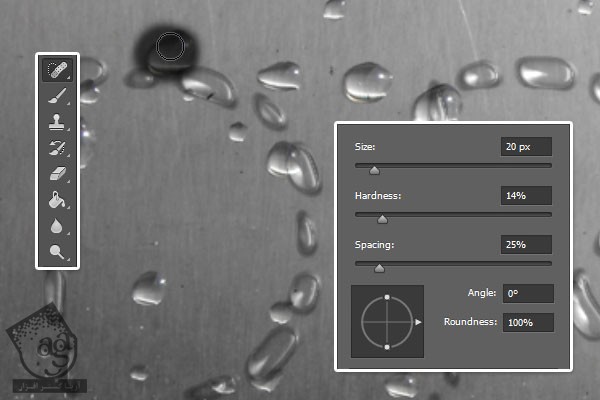 آموزش Photoshop : طراحی افکت متنی قطرات باران