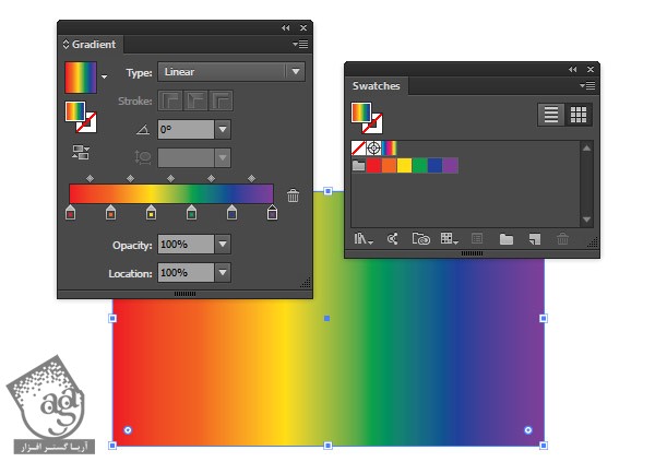 آموزش Illustrator : ایجاد Gradient Overlay رنگین کمان