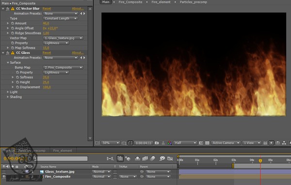 آموزش After Effects : طراحی آتش با استفاده از CC Particle World