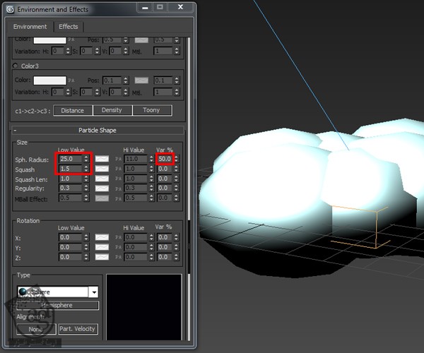 آموزش 3Ds Max : طراحی ابر واقعی با استفاده از Particle Flow و AfterBurn