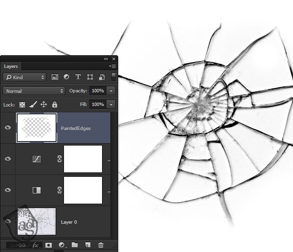 آموزش Photoshop : طراحی قلموی اختصاصی شیشه شکسته