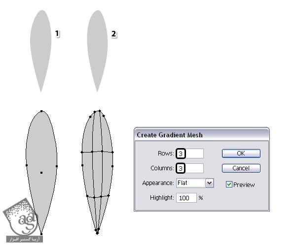 آموزش طراحی گل های ساده با ابزار Gradient Mesh در Illustrator