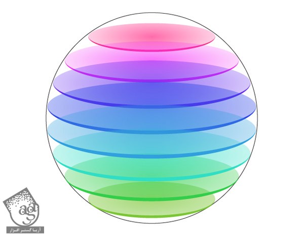 آموزش Illustrator : طراحی کره رنگی برای استفاده به عنوان لوگو