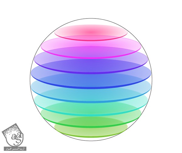 آموزش Illustrator : طراحی کره رنگی برای استفاده به عنوان لوگو