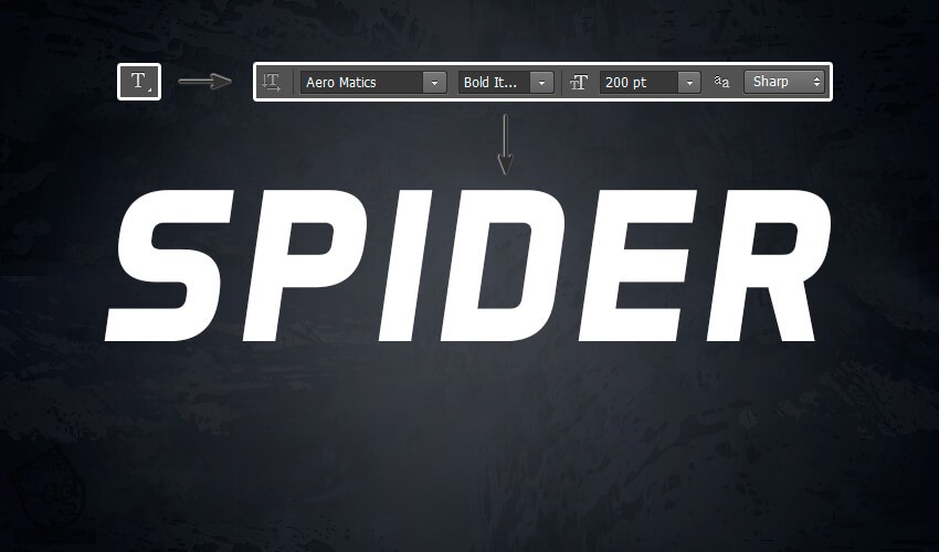 آموزش Photoshop : طراحی افکت متنی مرد عنکبوتی