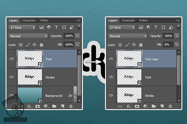 آموزش Photoshop : طراحی افکت متنی برچسب سه بعدی