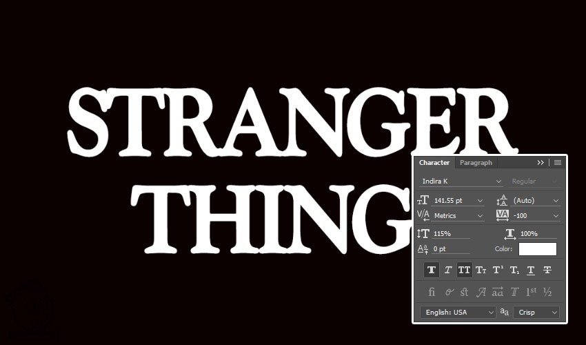 آموزش Photoshop : طراحی افکت متنی Stranger Things