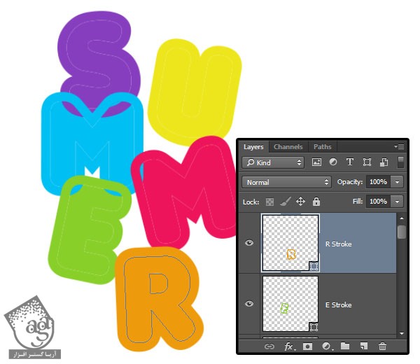 آموزش Photoshop : طراحی افکت متنی رنگی – قسمت اول