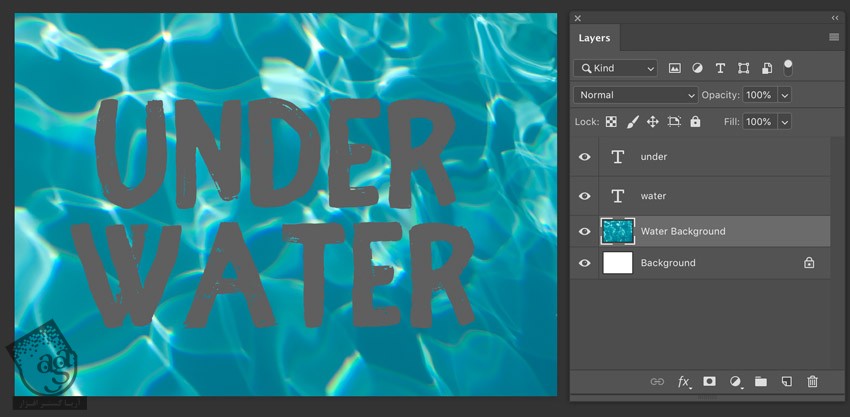 آموزش Photoshop : افکت متنی زیر آب