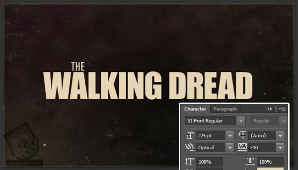 آموزش Photoshop : طراحی افکت متنی Walking Dead