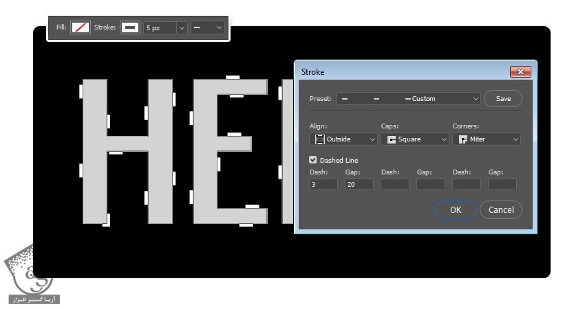 آموزش Photoshop : افکت متنی علامت انباری – قسمت اول