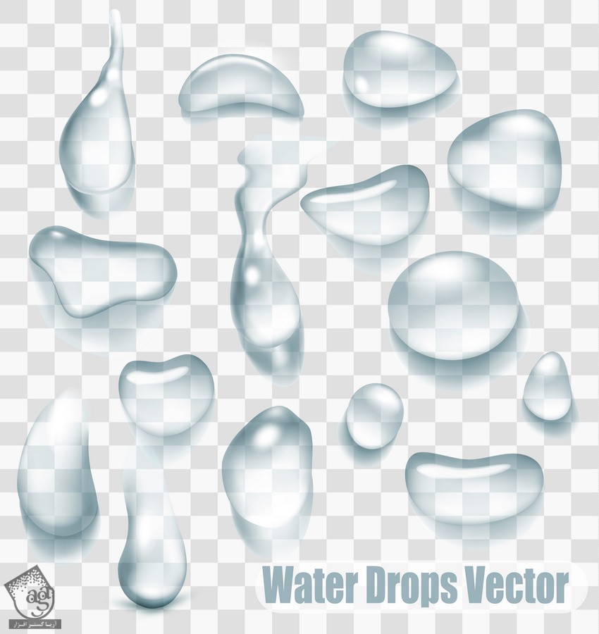 آموزش Illustrator : طراحی قطرات آب